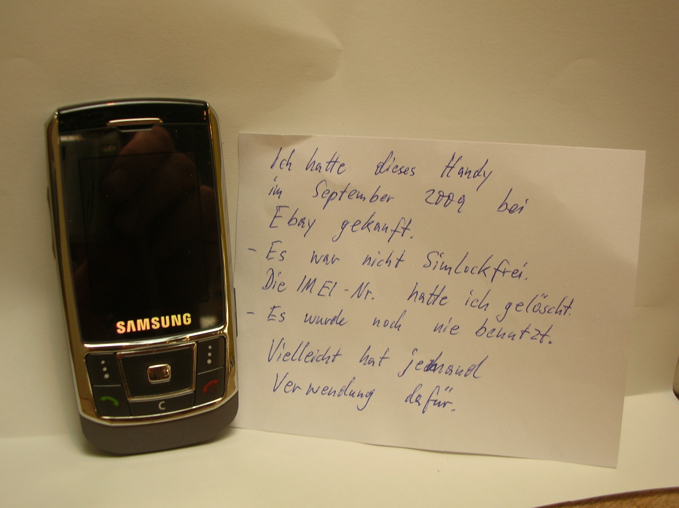 Samsung-Handy ausgesetzt...