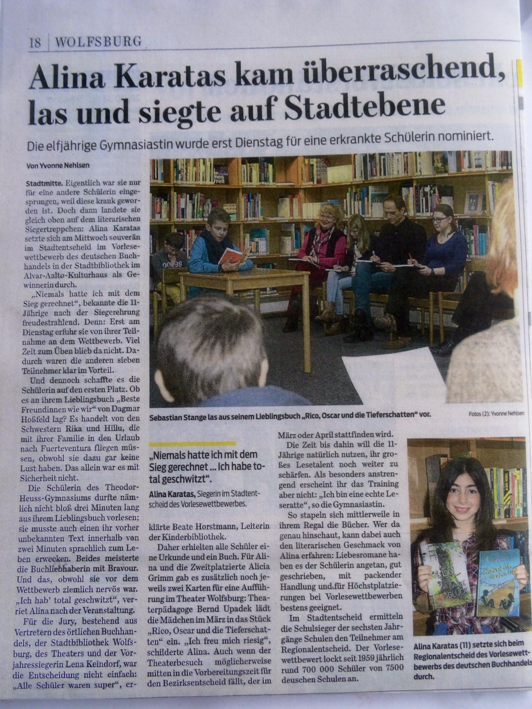Vorlesewettbewerb in der Stadtbibliothek - WN, 13.02.2014